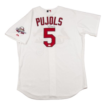 2009 Albert Pujols Game Worn and Signed St.Louis Cardinals Home Jersey